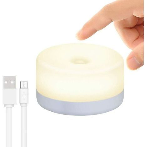 Veilleuse de Nuit pour Bébé, Mini Lampe Tactile Rechargeable, Sans Fil LED pour Enfants, Lampe de Chevet Portable pour L'allaitement, Lampe de Chambre à Coucher à Intensité Variable (1/5)