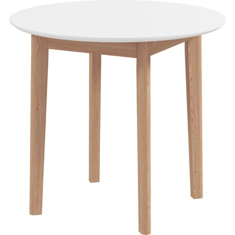 Table à manger ronde Skandi blanc naturel 75x75x76 cm