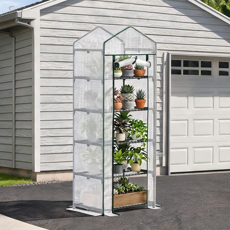 Serre de jardin weiß en stahl Kunststoff 69 x 49 x 193 cm (1/5)