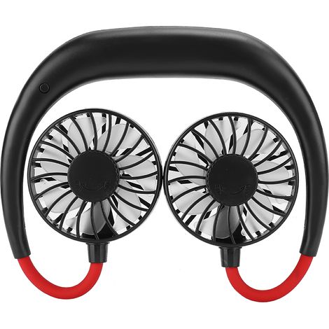 USB-wiederaufladbarer Game Sports Nackenventilator, 3 einstellbare Geschwindigkeitsstufen (schwarz) (1/5)