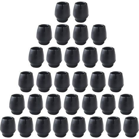 Embouts antidérapants en silicone pour pieds de table et de chaise, 12–16 mm, protections pour pieds de meubles ronds, noirs, lot de 32 (1/5)