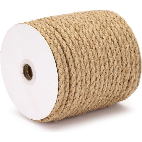 Corde de Jute Naturelle Torsadée - 6 mm x 10 mètres Ficelle Robuste pour Bricolage, Jardinage, Décoration et Artisanat (1/5)