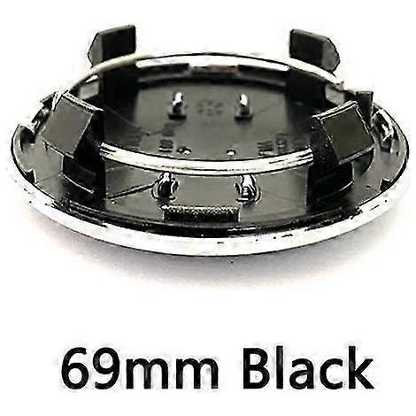 Lot de 4 enjoliveurs de roue de voiture gris et noir, 135 mm, 69 mm, 68 mm, 61 mm et 60 mm, avec logo et emblème. Accessoires auto. Noir 69 - 4B0601170A (1/5)