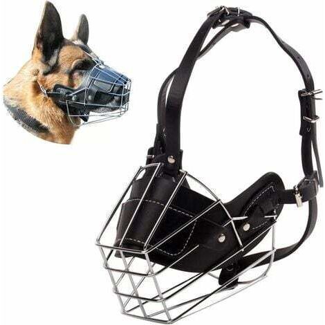 L Muselière pour Chien Métal Museau Chien Museliere Anti Aboiement Anti-Morsure Réglable pour Chien Grand Moyen Petit