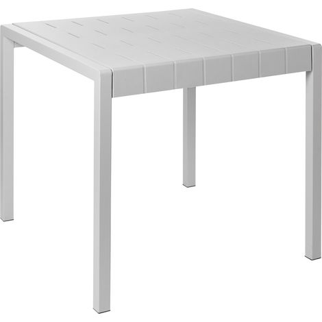 Mesa de jardín de material sintético de 4 plazas resistente a la intemperie al aire libre patio gris Bartica (1/5)