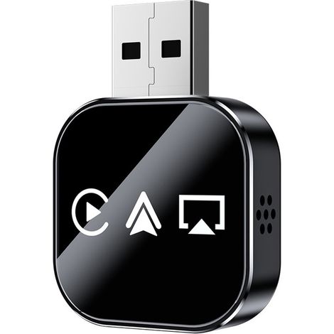 Adaptateur CarPlay sans fil 3-en-1 - Adaptateur - Adaptateur voiture - Compatible iOS et Android - Installation facile - Noir (1/5)