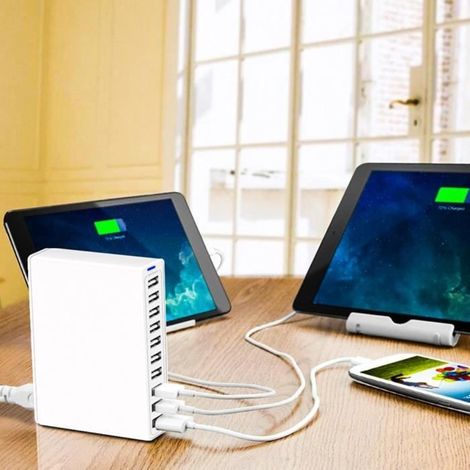 Chargeur - DILWE - 50W 10A - 10 Ports USB - Charge Rapide - Universel 100-240V (1/4)