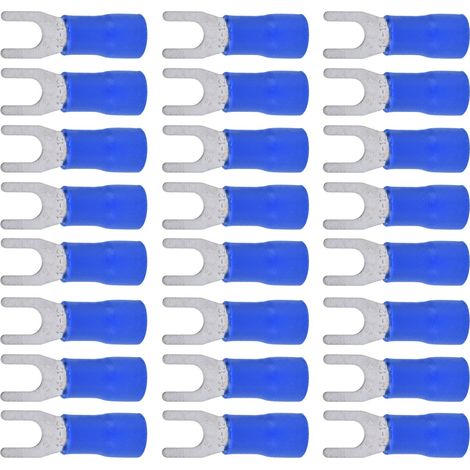 50 Pièces Embouts de Fourche Isolés pour Câbles 14-12 AWG, Connecteurs à sertir pour Équipements Électriques, Kit SV3.5-4 (1/5)