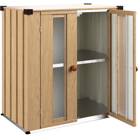 YODOLLA Armoire de Rangement Extérieure en Métal, Armoire à Outils avec 1 Étagère