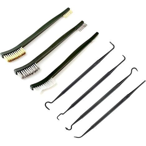 Mini Wire Brushes - 7 Pièces - Manche Ergonomique - Pour Nettoyage Métal Bois Verre - Set Brosses à Fils en Nylon et Cuivre