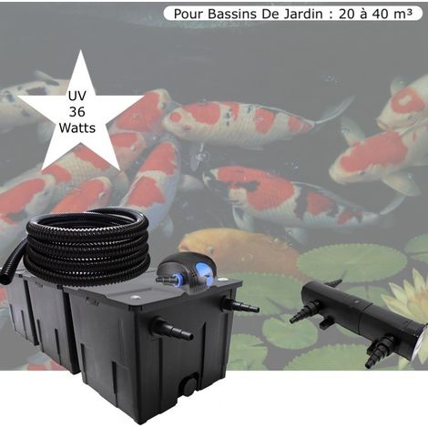 Kit Filtre bassin, Avec UV 36W, Pour Bassin De Jardin : 20 à 40 m³. Tout inclus (1/5)