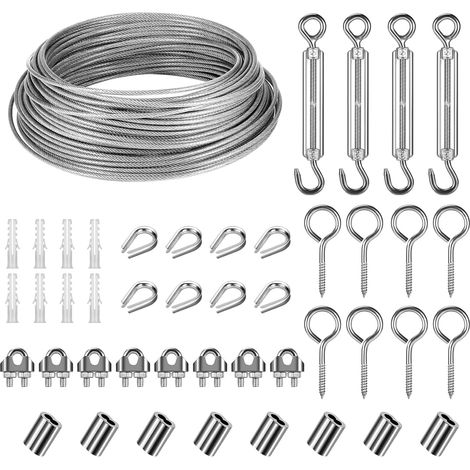 30m Stainless Steel Hanging Kit with M5 Turnbuckle and Hooks (1/5)