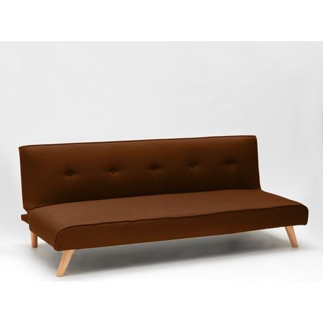 Divano letto in tessuto 2 posti per salotto e soggiorno design Larimar - Marrone