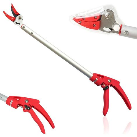 Coupe Branche Long Manche 64 cm - Lame Téflonée Enclume De Préhension Coupe Bois Tendres 1 cm Manche Aluminium Léger 306 g Poignée Ergonomique Verrouillage Sécurisé - Taille Jardin (1/5)