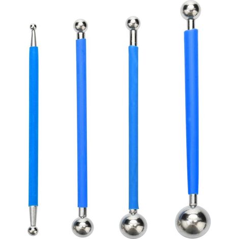 Kit de jointoiement et de lissage de carrelage en acier inoxydable - Bleu - Pour le jointoiement et les projets de bricolage - 4 billes métalliques (1/5)