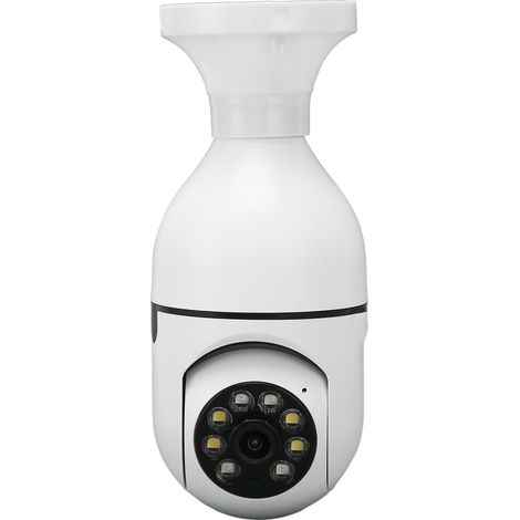 Caméra de sécurité WiFi double bande sans fil avec prise E27, surveillance à distance, suivi de mouvement et babyphone pour la maison, 100-240 V (1/5)