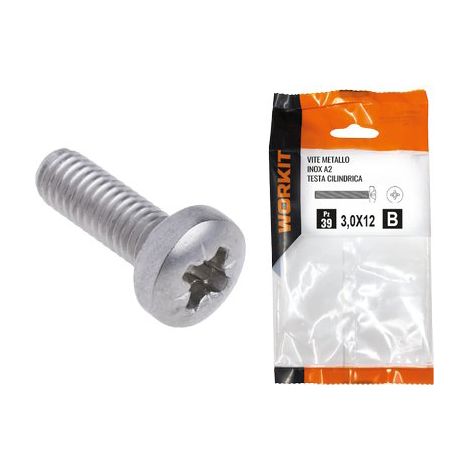 VITE METALLO TC INOX A2 SELF WORKIT - CAVA PH FILETTO INTERO MM 4X25 CF=PZ 17- 5 confezioni