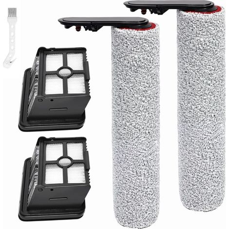 Brosse à rouleaux de pièces de rechange pour Dreame H15 Pro Heat accessoires l'aspirateur humide et sec, 2 Brosse rotative de rechange + 2 Filtre de rechange + 1 brosse de nettoyage (1/5)