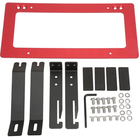 Support de plaque d'immatriculation avant en alliage d'aluminium, de remplacement pour Tesla Model Y 2017-2022, rouge (1/5)
