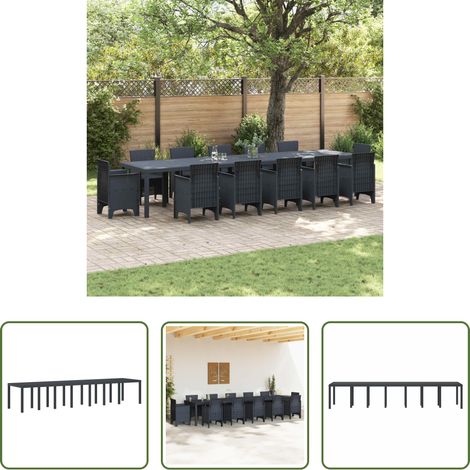Poly-Rattan Tisch -  Gartentisch Anthrazit 400 x 100 x 73 cm Poly-Rattan (1/5)