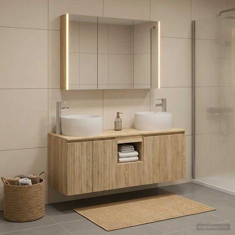 vidaXL Bathroom Cabinet Set 4 pcs Sonoma Oak Engineered Wood (1/5)