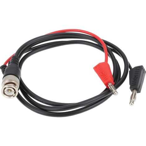 1 câble BNC vers double fiche banane de 4 mm 100 cm compatible avec Tektronix Keysight Rigol Siglent Hantek Owon Banc et salle de classe (1/5)
