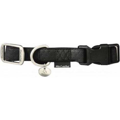 Schwarzer Lederkragen 20mm x 35-50 cm