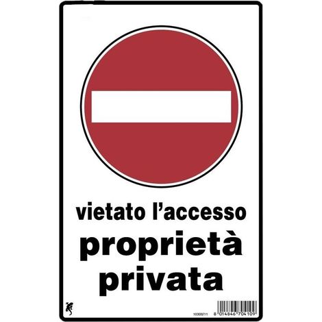 Panneau en plastique "interdiction d'accès propriété privée" 30 x 20