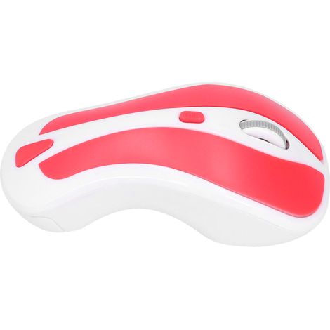 Souris optique sans fil portable pour PC Windows - Design blanc et rouge