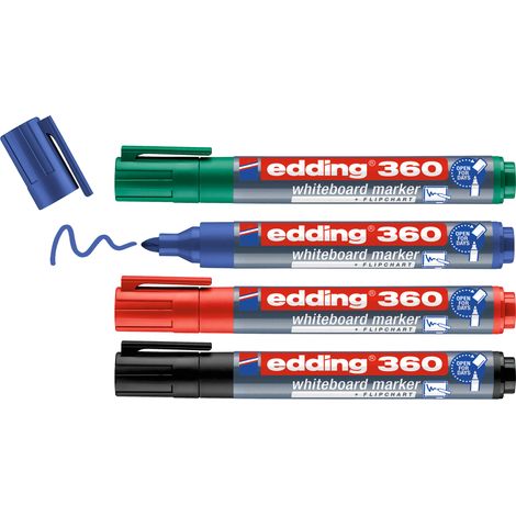 edding 360 Marqueur pour tableaux blancs étui de 4 assorti (1/5)