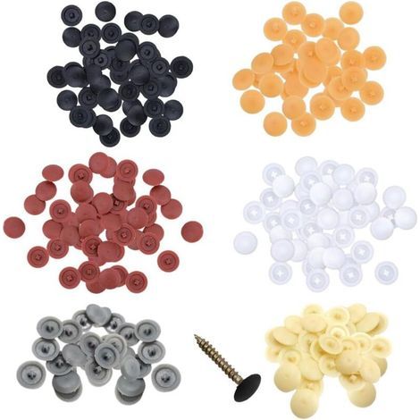 Pair CSPARKV 600 Pièces Cache Vis Bouchon à Vis en Plastique Capuchon de Protection Décorer Cache Vis Couvertures à Vis Cruciforme Capuchon Trou Protection Masque pour Vis Phillips de 7-8 mm 6 Couleur (1/5)