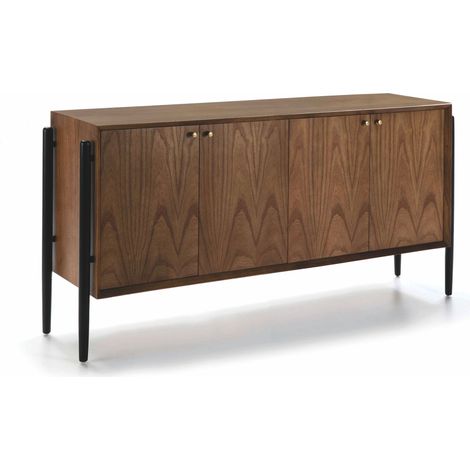 Aparador 180X45X90 Madera Mindi Marron/Negro (1/4)