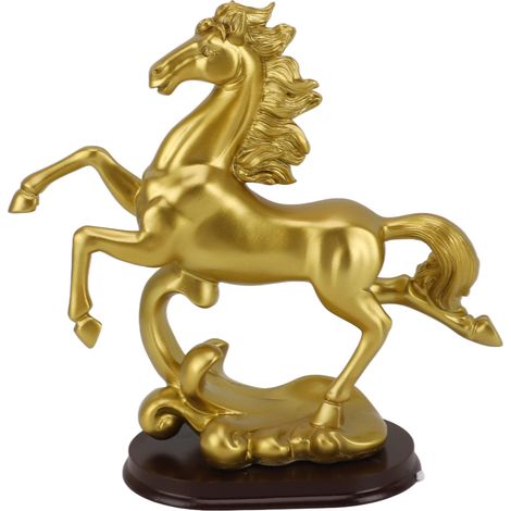 de cheval en résine synthétique dorée figurine artistique