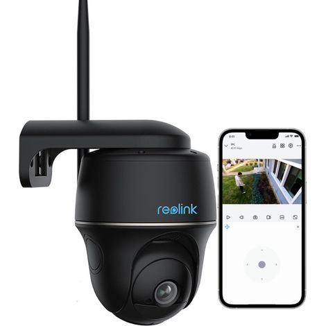 Reolink 2K 4MP Akku 2,4/5GHz WiFi Überwachungskamera mit Personen-/Autoerkennung, 355°/140° Schwenkbar, PIR-Sensor, Schwarz