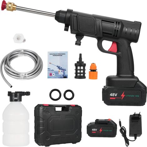 Nettoyeur haute pression portable pour la maison, batterie au lithium 21 V, machine à laver sans fil, lave-auto puissant, arroseur de lavage de voiture, outils de nettoyage avec tuyau d'eau de 5 m, 2 (1/5)