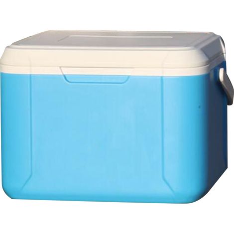 Glacière isotherme 18L bleu et blanc, boîte de conservation portable pour aliments chauds et froids, coffre de stockage pour extérieur (1/5)