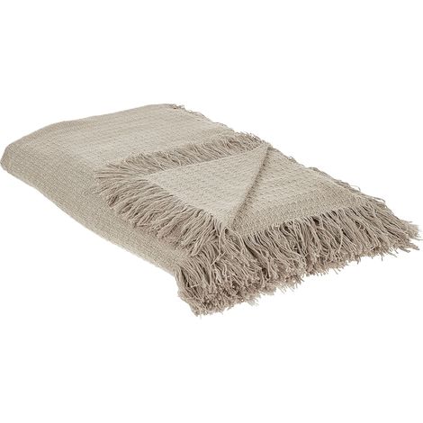 Bedspread YERBENT Cotton 220 x 240 cm Taupe