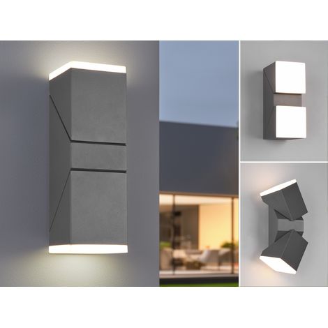 Schwenkbare LED Außenwandleuchte AVON, Höhe 28cm, Anthrazit (1/5)