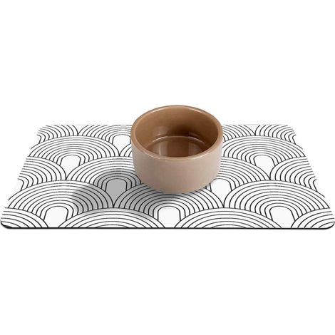 1 tapis pour gamelle de chien, séchage rapide, 50×30 cm, épaisseur 0,6 cm, matière boue diamantée, blanc (1/5)
