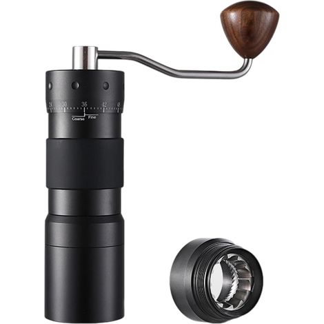 Moulin à café manuel portable en acier inoxydable, avec réglage ajustable pour espresso, silencieux.