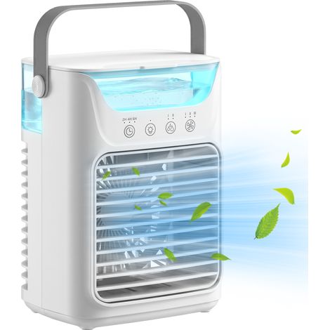 HOMCOM 4-in-1 Mini Air Cooler, Portable Air Conditioner for Bedroom, White (1/5)