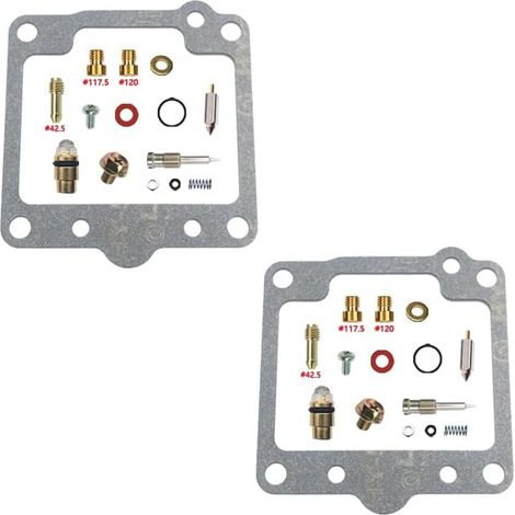 Kit de réparation de carburateur pour GSX400 ESL 1980-1986 400 cm³ Kit de base Compatible avec les GSX400 ESL 1980-1986 400 cm³ bicylindres parallèles gicleurs en laiton joints en nitrile pièces (1/2)