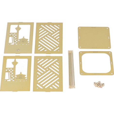 Pen Holder Metal Easy Assembly Gold Plating Large Cylinder Mouth Multifunctional Pen ContainerChongqing Twin Towers (1/5)