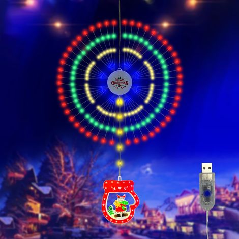 Guirlande de lumières Noël style feu d'artifice pendentifs déco étanche IP65 lumière colorée 8 modes éclairage (1/3)