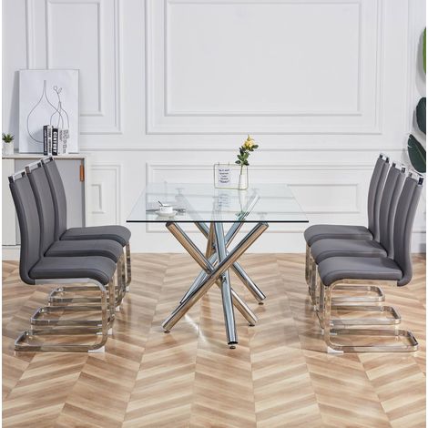 Chaise salle manger lot de 4 Freischwinger gris OKMYHOME (1/5)