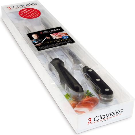 Cuchillo Jamonero + Chaira 01700 3 CLAVELES (1/3)