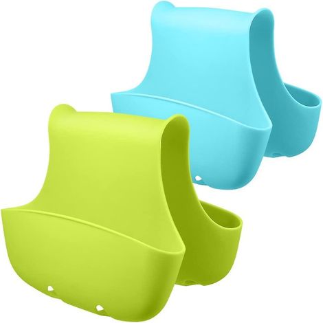 Set mit 2 Doppelspülbecken-Schwammhaltern, Küchenbürsten- und Seifenorganizer (1/3)