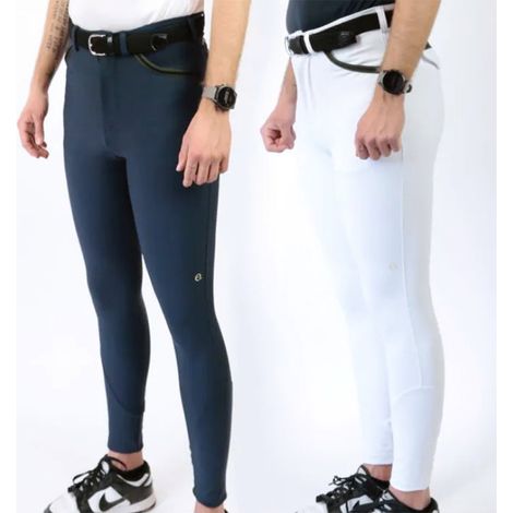 52 IT, Bianco: Pantaloni Equitazione Uomo modello Noah in tessuto tecnico