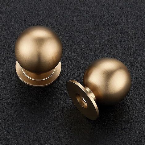 Lot de 12 boutons d'armoire ronds en bronze champagne, poignées de commode, quincaillerie d'armoire de cuisine, 2,4 cm de diamètre (1/5)