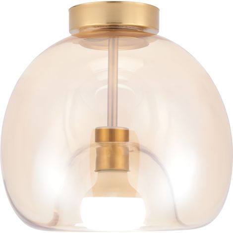 Lampara Techo De Vidrio Plafones Moderno Lampara Techo Vintage E27 Lámpara de Techo Redonda Para Cocina Comedor Oro